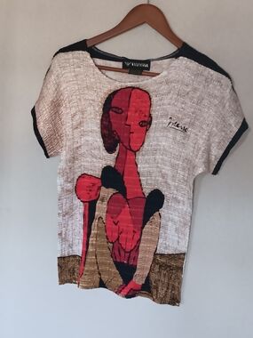 Valentina Vintage 90’s Picasso Crinkle Women’s Blouse